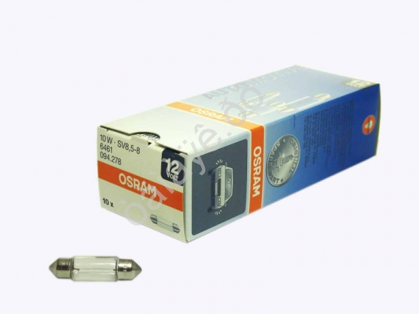 Лампа Osram C12V10W SV8.5/8 35мм 6461/10/50 Лампа Osram C12V10W SV8.5/8 35мм 6461/10/50