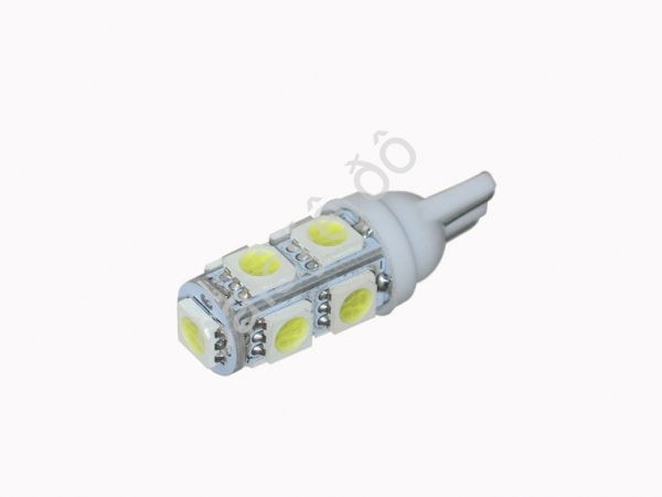 Светодиод Т10 -  9SMD  5050 белый (блистер, 2шт) 1/1000_