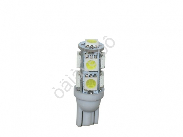 Светодиод Т10 -  9SMD  5050 белый (блистер, 2шт) 1/1000_