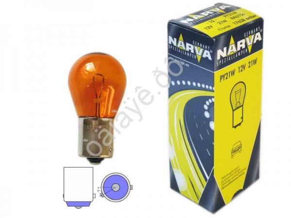 Лампа Narva PY12-21W янтарная ВАU15S 17638 /10