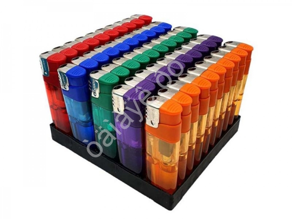 Зажигалка пьезо (прозрачная) L-001 /50