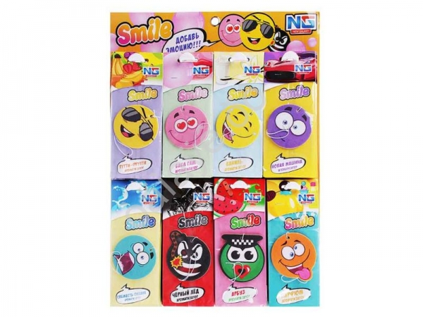 Освежитель воздуха "NEW GALAXY" бумажный "Модные смайлы", лист 80 шт /80/800 Освежитель воздуха "NEW GALAXY" бумажный "Модные смайлы", лист 80 шт /80/800