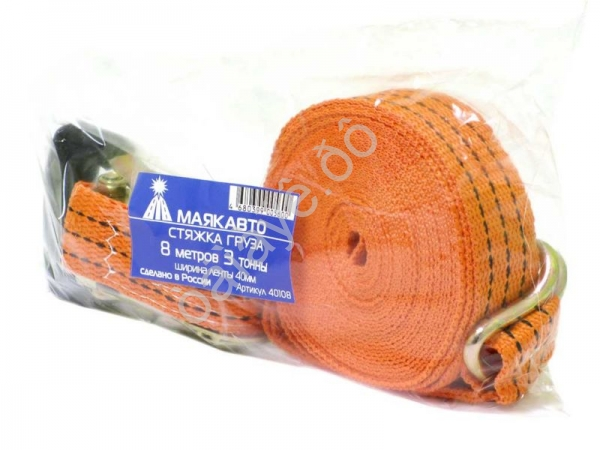 Стяжка груза шир. ленты  40мм, длиной 8м, с храп. механизмом МАЯКАВТО™  /1/8/15