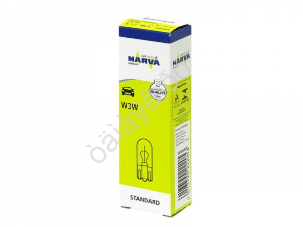 Лампа Narva W3W 12V 3W   W2,1x9,5d /10