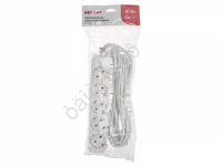 Удлинитель бытовой 5 гнезд, 5м, 3х1,0мм², с/з, белый REXANT