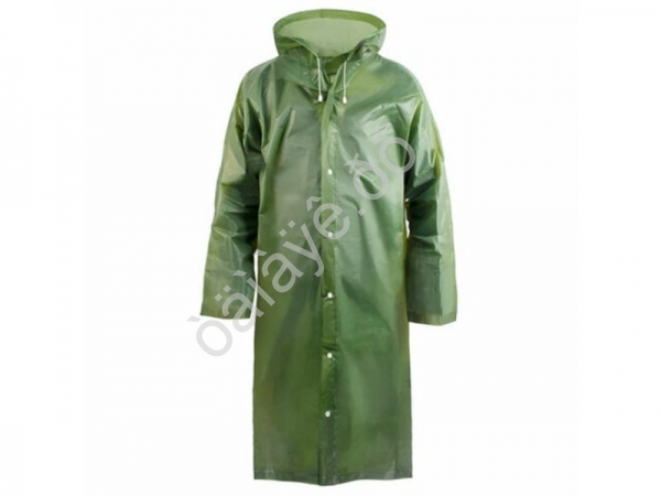Дождевик-плащ полиэтиленовый EVA005G с капюшоном зеленый /1/26 Дождевик-плащ полиэтиленовый EVA005G с капюшоном зеленый /1/26