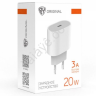 СЗУ 220В, BY Pure 20Вт, USB-C PD,110-240В,50-60Гц, пластик, белый