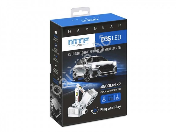 Светодиодные лампы MTF Light, серия MaxBeam, D3S, 85V, 35W, 4500lm, 6000K, кулер, комплект. Светодиодные лампы MTF Light, серия MaxBeam, D3S, 85V, 35W, 4500lm, 6000K, кулер, комплект.