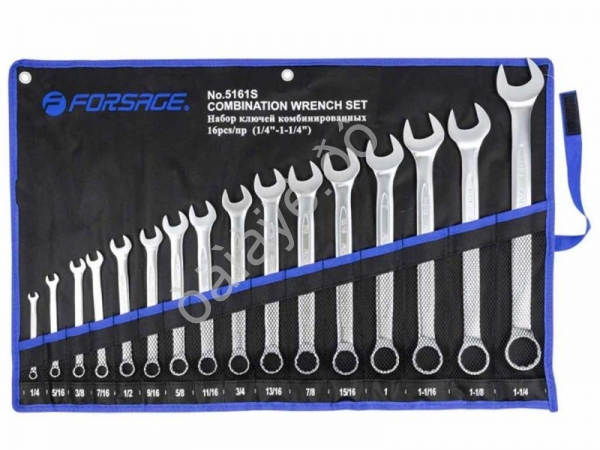 Ключи комбинированные дюймовые, набор 16пр. Forsage