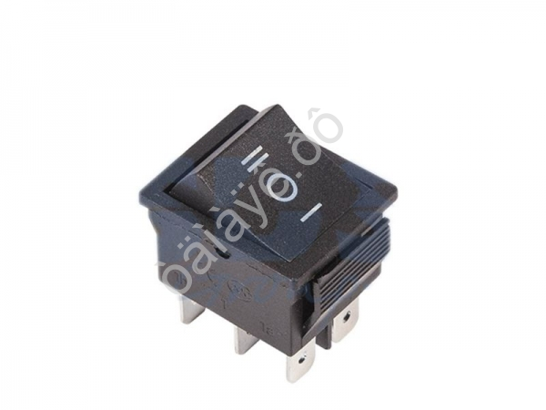 Переключатель 250V 15A (6c) ON-OFF-ON черный с нейтралью/10