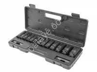 Набор головок ударных глубоких,1пр.,1/2" (10, 12-15, 17, 19, 21, 22, 24, 0, 2мм),в кейсе  RockFORCE