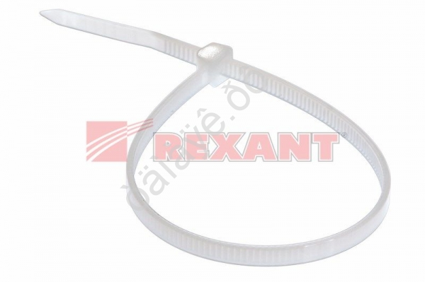 Хомут пластиковый 3.6х200 REXANT белый 1уп./100шт /1/10/200