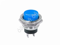 Выключатель-кнопка металл 250V 2А (2с) OFF-(ON) Ø16.2 синяя (RWD-306) REXANT
