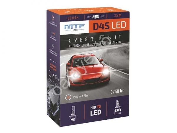 Светодиодные лампы MTF CYBER LIGHT, D4S, 42V, 35W, 3750lm, 6000K
