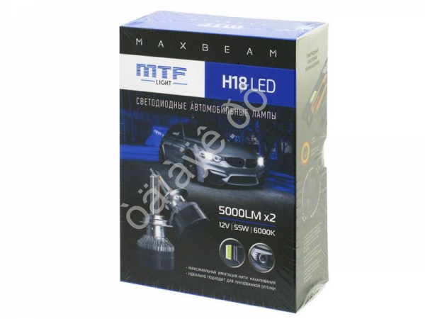 Светодиодные лампы MTF Light, серия MaxBeam, H18, 12V, 55W, 5000lm, 6000K, кулер, комплект. Светодиодные лампы MTF Light, серия MaxBeam, H18, 12V, 55W, 5000lm, 6000K, кулер, комплект.