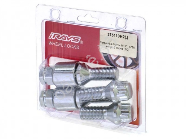 Болты секретные М12*1,50*28мм, конус, 2 ключа (SC)