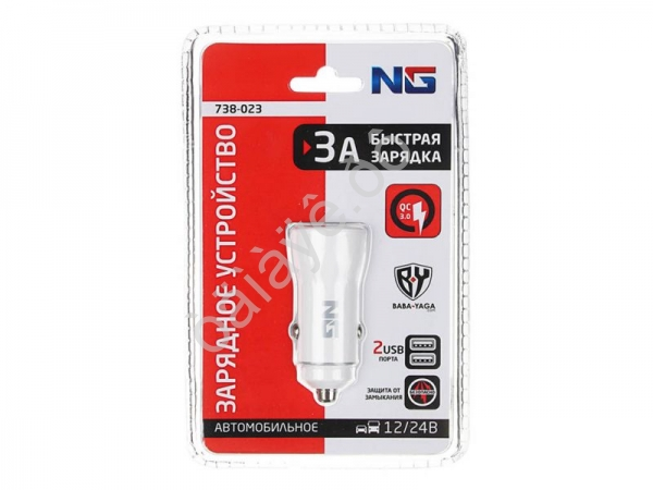 АЗУ в прикуриватель  2xUSB, 2.1A, QC3.0 NEW GALAXY /1/6/24