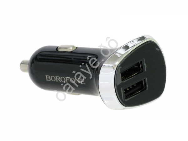 АЗУ в прикуриватель  2хUSB с цифровым дисплеем 5V/2.4A, БЕЛЫЙ Borofone BZ15