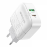 СЗУ 220В, 1USB 3.0 Quick Charger + 1PD Type-C(18W), белый BOROFONE BA46A (32шт в уп) Borofone