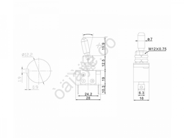Тумблер 12V 20А (3c) ON-OFF однополюсный с синей LED подсветкой (ASW-07D) REXANT Тумблер 12V 20А (3c) ON-OFF однополюсный с синей LED подсветкой (ASW-07D) REXANT