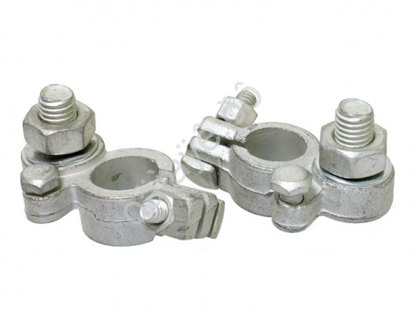 Клеммы аккумуляторные 10 Болт  (белая) /12/120