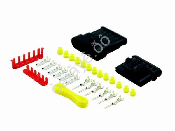 Монтажный разъем герметичный 6 контактов без провода, комплект (приемная и ответная части) AVY-0244 /10