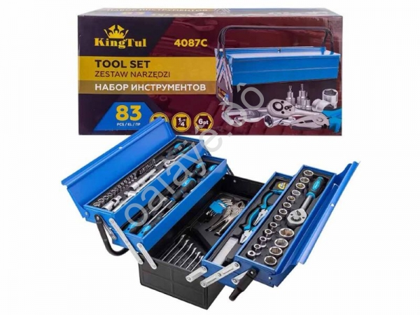 Набор инструментов 83пр. 1/4", 1/2" (6гр.) KINGTUL