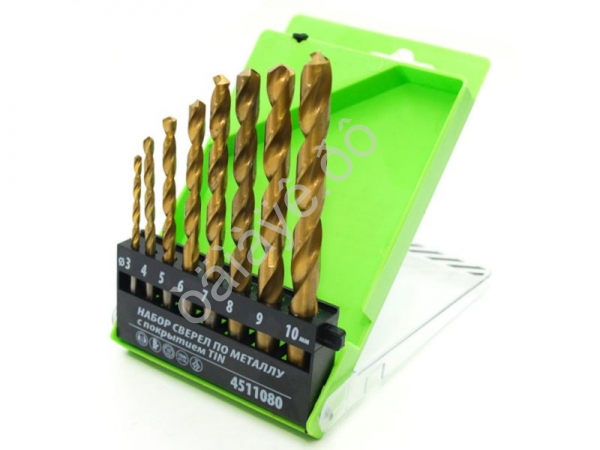 Набор свёрл по металлу 8шт. (3;4;5;6;7;8;9;10) с покрытием, Pobedit Набор свёрл по металлу 8шт. (3;4;5;6;7;8;9;10) с покрытием, Pobedit