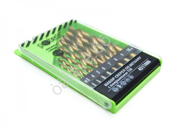 Набор свёрл по металлу 8шт. (3;4;5;6;7;8;9;10) с покрытием, Pobedit Набор свёрл по металлу 8шт. (3;4;5;6;7;8;9;10) с покрытием, Pobedit