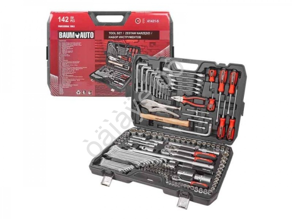 Набор инструментов 142пр. 1/4'/8'1/2'(6-гр.)(4-2мм)  Baum Auto