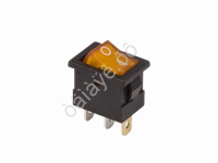 Выключатель клавишный 12V 15А (3с) ON-OFF желтый  с подсветкой  Mini  (RWB-206-1, SC-768)  REXANT