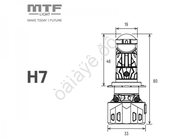 Светодиодные линзы MTF Light серии MiniLENS H7, 12V, 55W, 6000K, 4000LM, к-т.