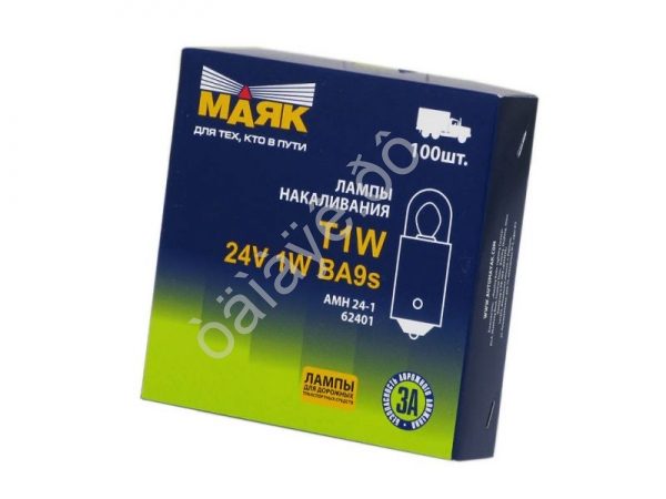 Лампа T1W 24V 1W BA9s "Маяк"/100 Лампа T1W 24V 1W BA9s "Маяк"/100