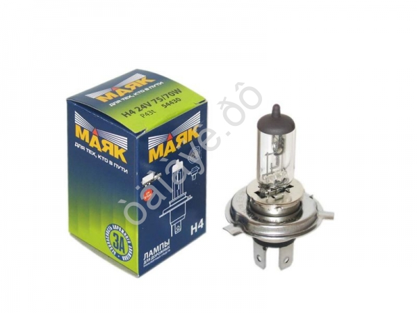 Лампа МАЯК H4 24V 75/70W P43t/10/100/400
