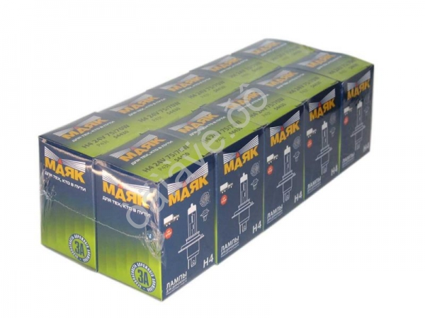 Лампа МАЯК H4 24V 75/70W P43t/10/100/400