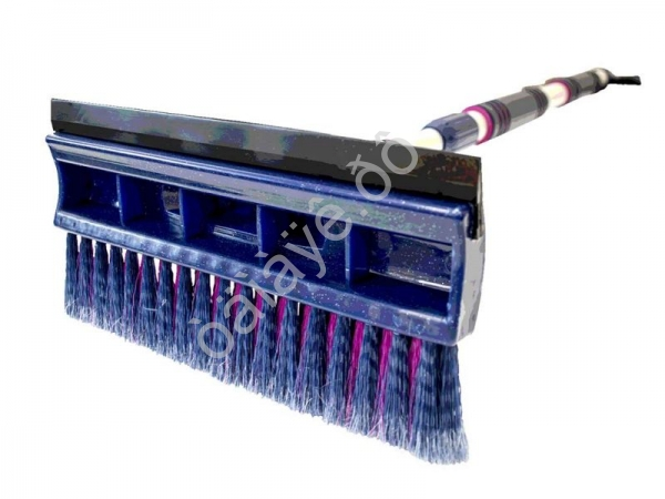 Щетка  для снега со скребком 3 в 1 "Бульдозер" с 2-х цветной щетиной телескопическая (100-152 см) CU-86 /1/12