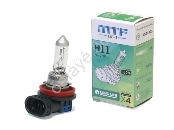 Лампа MTF H11 24V70W Standart+30% 2900K (Корея)