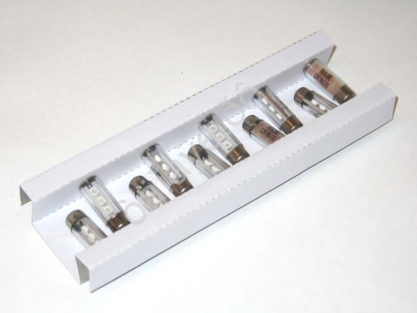 Светодиод 12V T11x36/38 S8,5 3SMD (3,5x2,8) BLUE "Маяк" /10