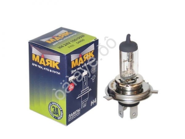 Лампа МАЯК H4 24V100/90W P43t   (мин.уп.10шт) 10/100/400