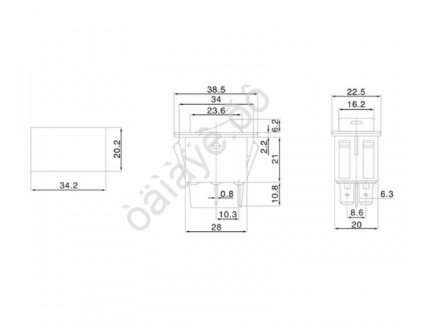 Выключатель клавишный 12V 35А (4с) ON-OFF  с зеленой LED подсветкой  (ASW-17D)  REXANT