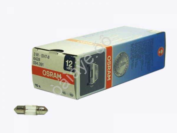 Лампа Osram C12V 3W SV7/8 28мм/10