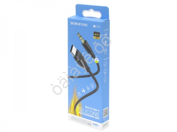 Аудио кабель AUX - адаптер Type-C для подключения к магнитоле с разъемом 3.5 Jack, 1м ,черный BL18 (63шт в уп) Borofone Аудио кабель AUX - адаптер Type-C для подключения к магнитоле с разъемом 3.5 Jack, 1м ,черный BL18 (63шт в уп) Borofone