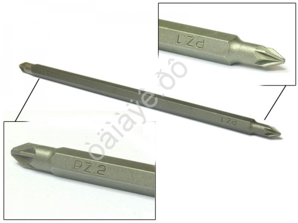 F122D12 1/4" Бита-позидрайв, двусторонняя PZ.1xPZ.2, L=165мм /10