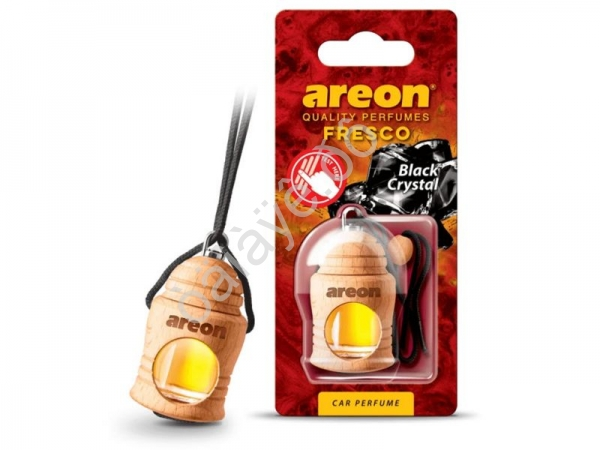 Освежитель воздуха "Areon FRESCO" дерев. бочонок Black Crystal/Черный Кристалл /1/12