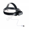 Фонарь на голову Ермак 3 LED, 1200мАч, 3 режима, 8,3х3,8х5,4см, USB кабель, пластик