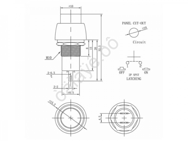 Кнопка 250v 1A(2c) (ON)-OFF без фиксации красная Micro/10 Кнопка 250v 1A(2c) (ON)-OFF без фиксации красная Micro/10