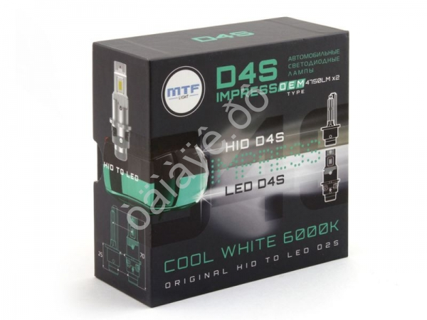 Светодиодные лампы MTF Light серия IMPRESS OEM LED D4S, 35W, 4750LM, 6000K, штатный размер, к-кт.