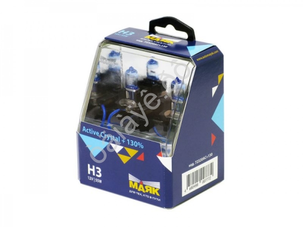 Лампа МАЯК Active H3 12V 55W PK22s Crystal +130% /1/6/60 Лампа МАЯК Active H3 12V 55W PK22s Crystal +130% /1/6/60