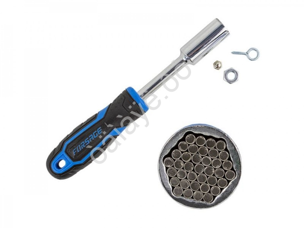 Рукоятка с универсальным захватом болтов и гаек (4-15мм, L-210мм), в блистере Forsage