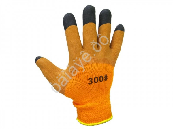 Перчатки нейлоновые  с нитриловым обливом (оранжево-коричнево-черные) /10/480